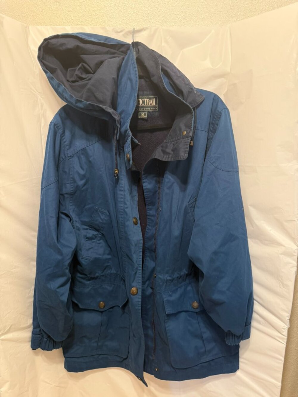 Pacific Trail Blue Fleece Lined Hooded Parka Sz M